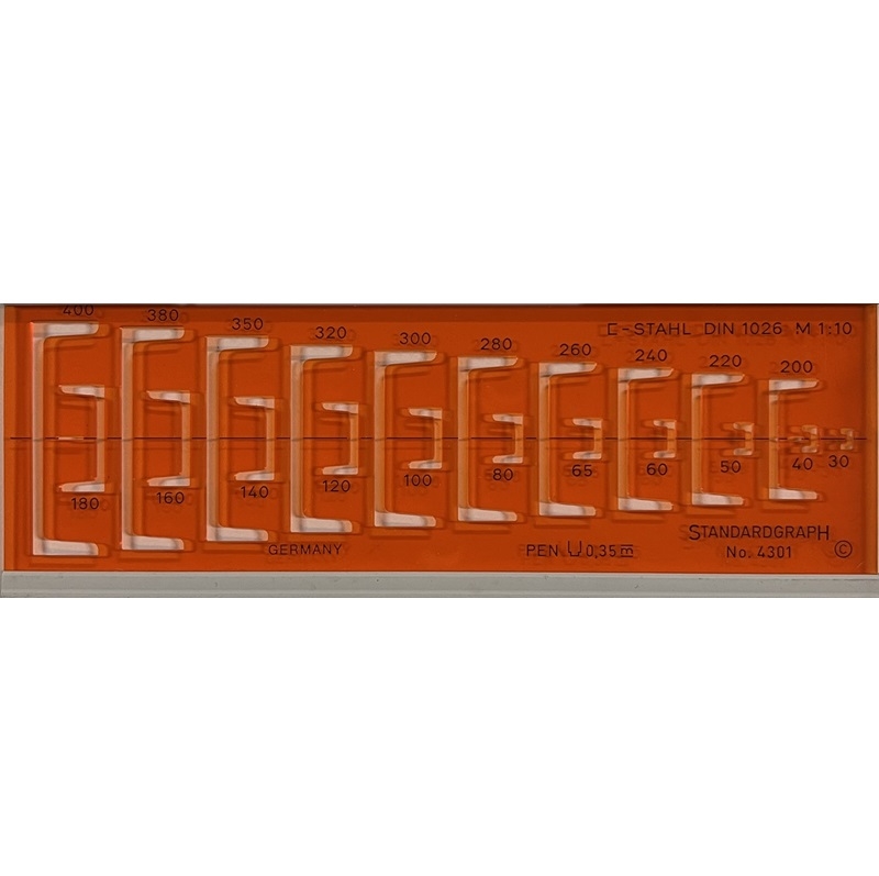 ST4301.jpg STANDARDGRAPH TEMPLATE No.4301 C-STEEL PROFILES DRAWING - Image 1