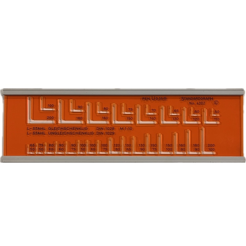 ST4302.jpg STANDARDGRAPH TEMPLATE No.4302 L-SHAPED STEEL PROFILES DRAWING - Image 1