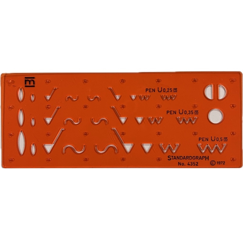ST4352.jpg STANDARDGRAPH TEMPLATE No.4352 SURFACE FINISH SYMBOLS - Image 1