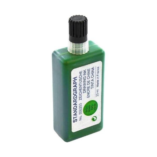 ST550203.jpg STANDARDGRAPH DRAWING INK 23ML GREEN - Image 1