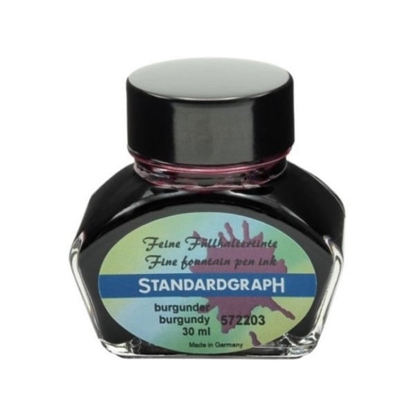 ST572203.jpg STANDARDGRAPH FINE PEN INK 30ML BURGUNDY - Image 1