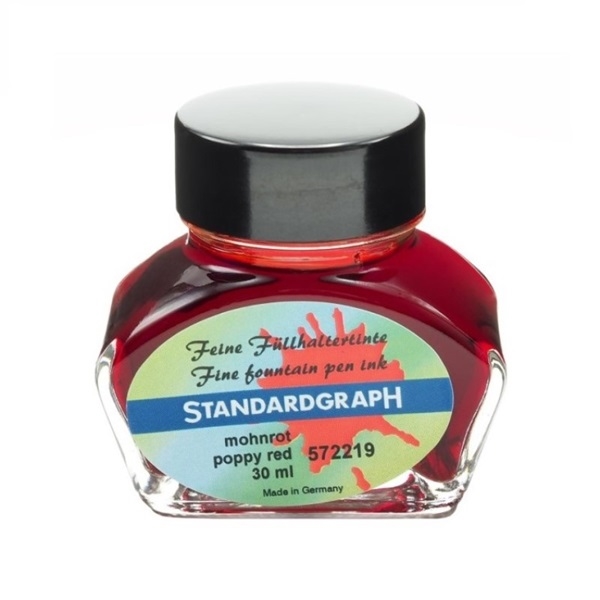 ST572219.jpg STANDARDGRAPH FINE PEN INK 30ML POPPY RED - Image 1