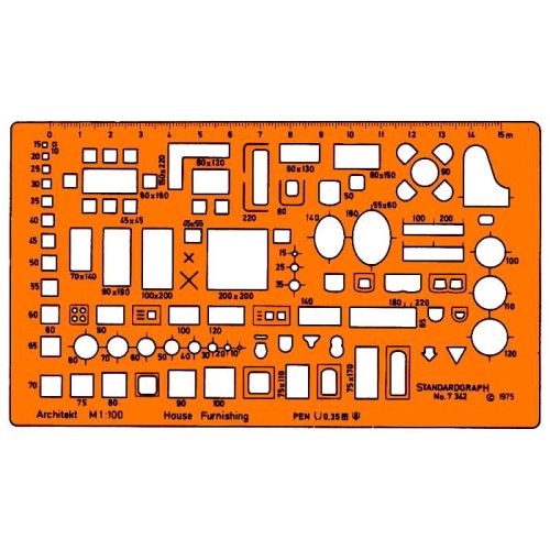 ST7342.jpg STANDARDGRAPH TEMPLATE No.7342 1:100 ARCHITECTURAL HOUSE FURNISHING - Image 1