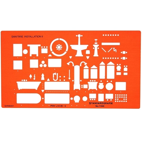 ST7350.jpg STANDARDGRAPH TEMPLATE No.7350 1:50 ARCHITECTURAL SANITARY INSTALLATIONS II - Image 1