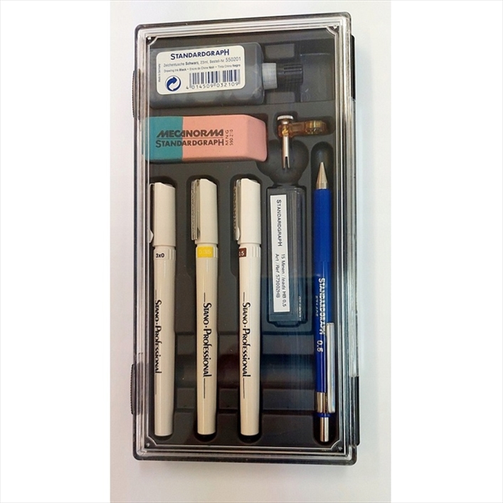 ST883449.jpg STANDARDGRAPH PROFESSIONAL TECHNICAL DRAWING PEN SET 0.25/0.35/0.5MM - Image 1