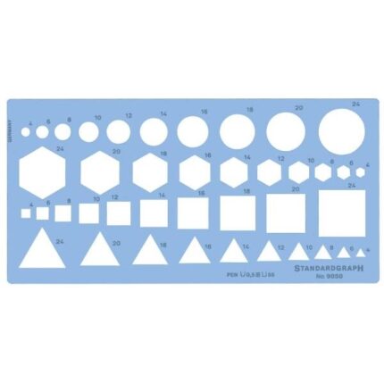 STANDARDGRAPH GEOMETRIC TEMPLATE 3-24MM [CIRCLE/HEXAGON/SQUARE/TRIANGLE]