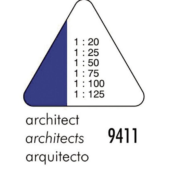 ST9411.jpg STANDARDGRAPH TRIANGULAR SCALE RULER PLASTIC 30CM No.9411 - Image 1