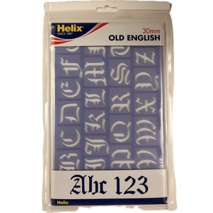 HELIX LETTERING STENCIL 30MM OLD ENGLISH