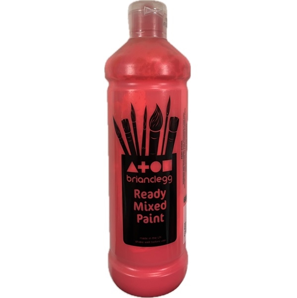 BCAR8332.jpg BRIANCLEGG READY MIXED TEMPERA PAINT 600ML FLUO RED - Image 1