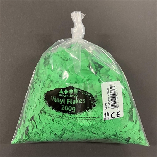 BCCC05503.jpg BRIANCLEGG VINYL PAINT FLAKES 200G GREEN - Image 1