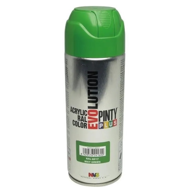 NVS404.jpg PINTYPLUS EVOLUTION ACRYLIC SPRAY PAINT 400ML 6017 MAY GREEN - Image 1