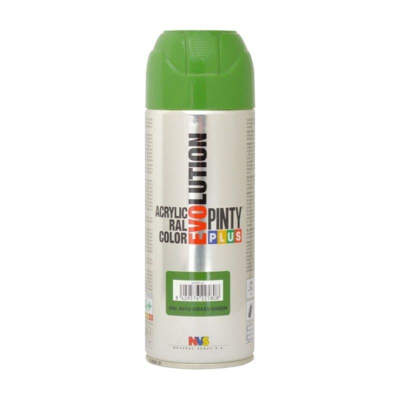 NVS553.jpg PINTYPLUS EVOLUTION ACRYLIC SPRAY PAINT 400ML 6010 GRASS GREEN - Image 1