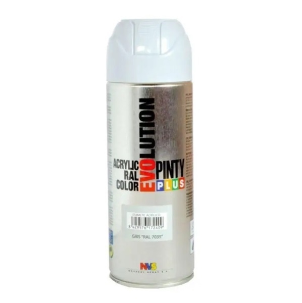 NVS606.jpg PINTYPLUS EVOLUTION ACRYLIC SPRAY PAINT 400ML 7035 LIGHT GREY - Image 1