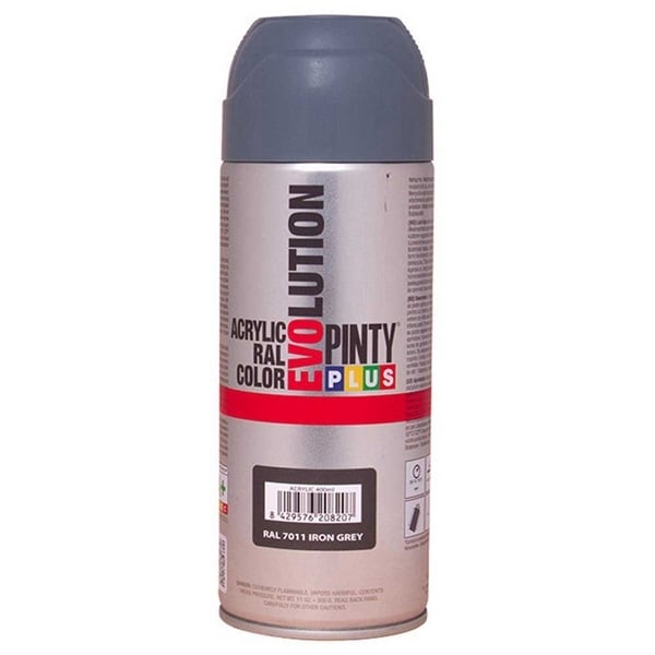 NVS631.jpg PINTYPLUS EVOLUTION ACRYLIC SPRAY PAINT 400ML 7011 IRON GREY - Image 1