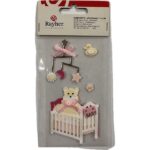 RAYHER MOTIF STICKER 1-6CM BABY CRADLESONG