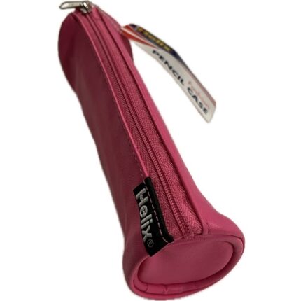 HELIX PASTEL LEATHER CYLINDER PENCIL CASE PINK