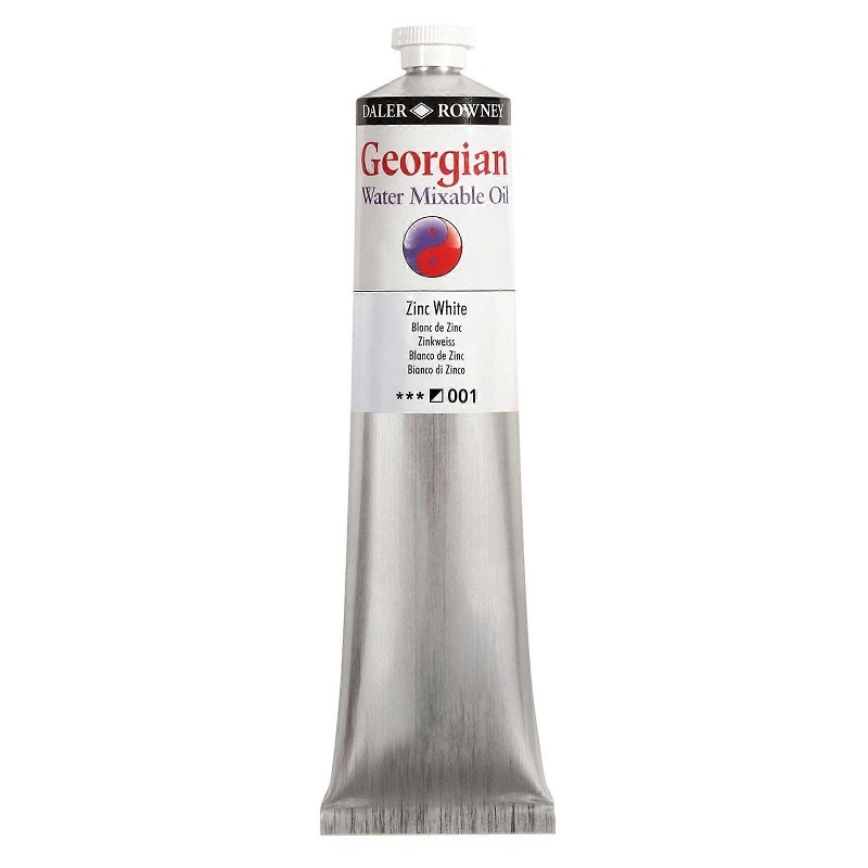 119200001.jpg DALER ROWNEY GEORGIAN WATER MIXABLE OIL COLOUR 200ML ZINC WHITE - Image 1