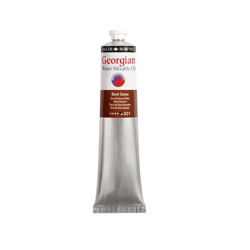 119200221.jpg DALER ROWNEY GEORGIAN WATER MIXABLE OIL COLOUR 200ML BURNT SIENNA - Image 1