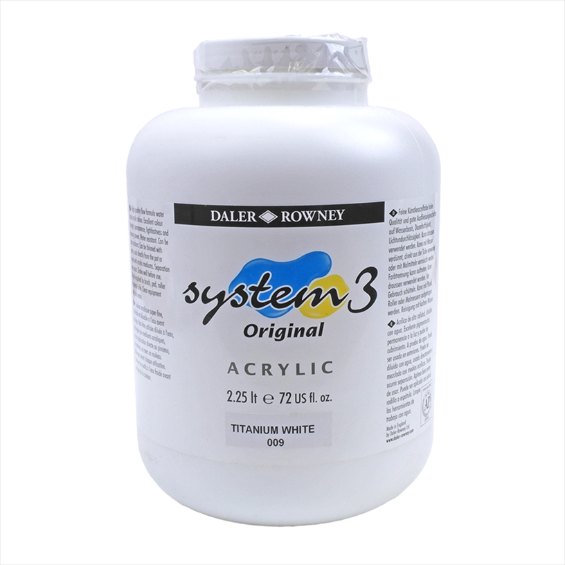 129225009.jpg DALER ROWNEY SYSTEM3 ACRYLIC PAINT 2.25L TITANIUM WHITE - Image 1