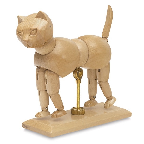CNDA12572.jpg WOODEN MANIKIN CAT 14CM - Image 1