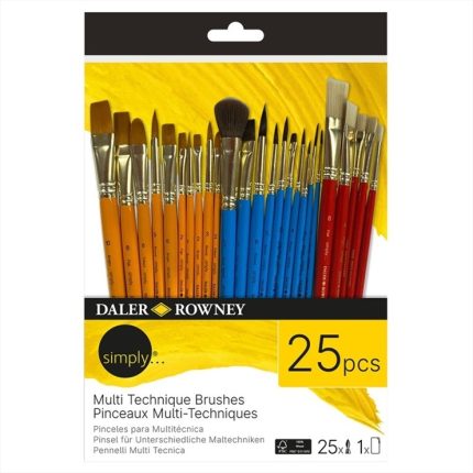 DALER ROWNEY SIMPLY MULTI TECHNIQUE BRUSH SET [SH] 25PCS