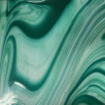 STAINED GLASS 30X30CM SPBRQTEAL TEAL/CLEAR BAROQUE
